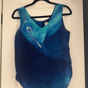 Elegant Blue Embroidered Women's Blouse